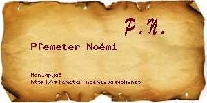 Pfemeter Noémi névjegykártya